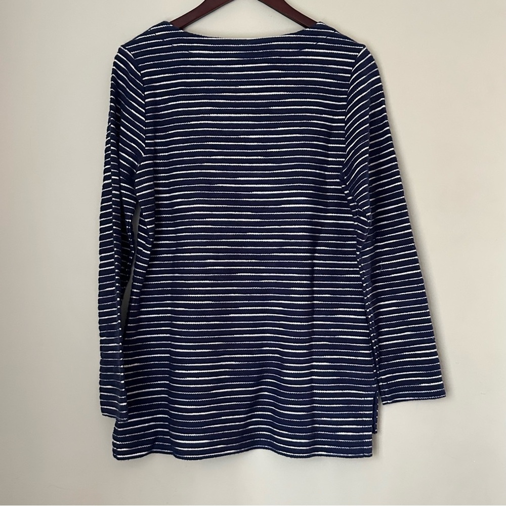 Tommy Bahama |  Navy and White Catalina Striped Lace-Up Knit Tunic | Small - Picture 4 of 13